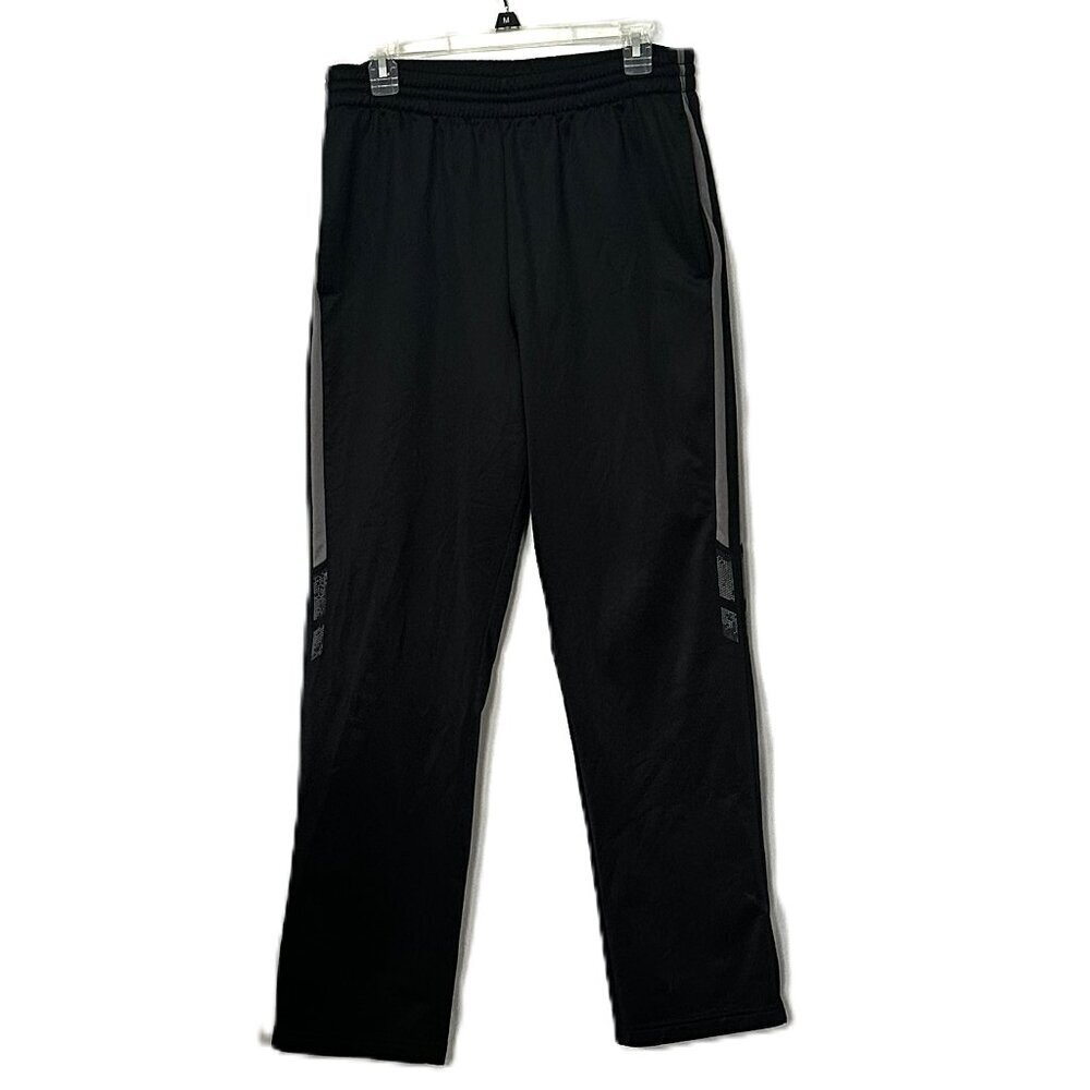 Boys Black Sweat Pants With Gray Stripes Size Medium TEK GEAR - Picture 1 of 4